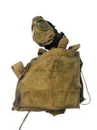 WWI Era Gas Mask & Storage Case, Includes Safety Instructions