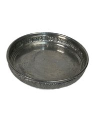 Small Embossed Edge Silver Plate Trinket Dish