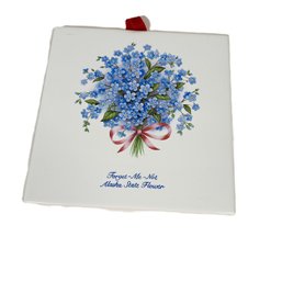 Forget Me Not, Alaskan State Flower, Decorated Coaster Or Trivet