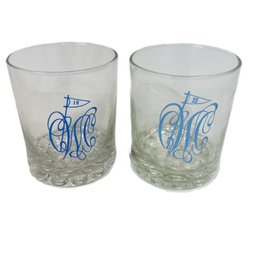 Pair Of Golf Themed Tumbler Glasses