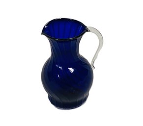 Mini Cobalt Blue Art Glass Pitcher