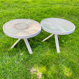 Pair Of Round Outdoor Side Tables By Tropitone