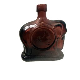 Elephant Shaped Republican Campaign Brown Glass Bottle