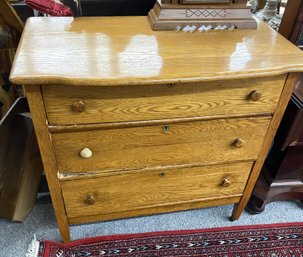 Beautiful Antique Oak 3 Drawer Dresser, Great Grain