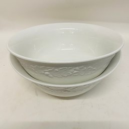 Pair Of MSE White Serving Bowls