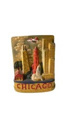 Antique Carnival Ware Chicago Skyline Piggy Bank 4.5 W By 6 T Great Colors!
