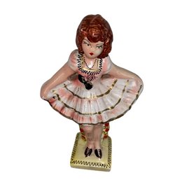 Vintage Chalkware 1940s Dancing Girl