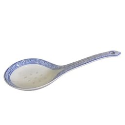 Vintage Traditional Chinese Style Porcelain Ceramic Soup Sauce Ladle Spoon
