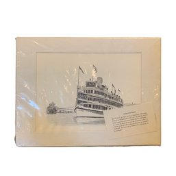 'Peter Stuyvesant' Riverboat Steamer Print Mounted, In Plastic Case