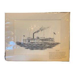 'Mount Hope' Riverboat Steamer Print Mounted, In Plastic Case