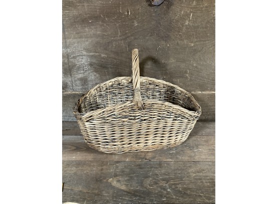 Vintage Wicker Basket With Handle.