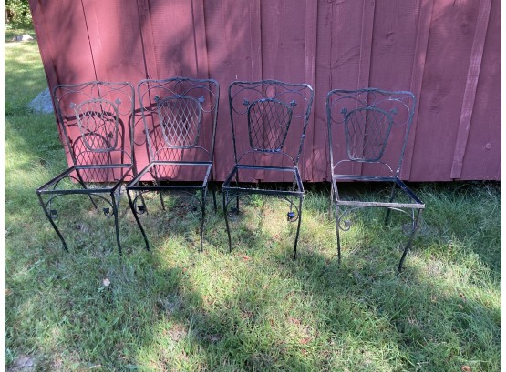 Set Of 4 Iron Patio Chairs