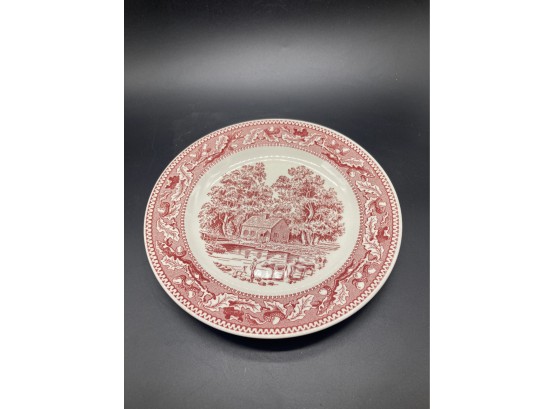 Memory Lane Red Royal Ironstone Deep Dish