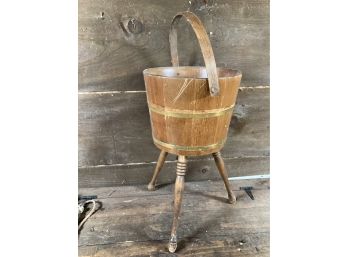 Vintage Bucket On Stand