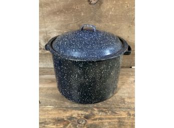 Black Enamelware Speckled Large Stock Pan