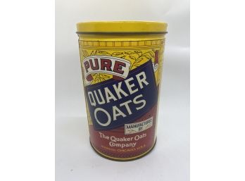 Vintage Advertising Advert Storage Tin Container: Pure Quaker Oats