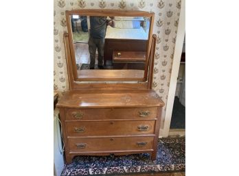 Antique 3 Drawer Dresser With Mirror