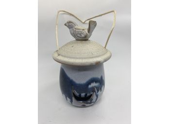 Ceramic Lidded Hanging Bird Decor