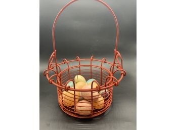 Wire Basket With Eggs