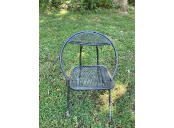 Vintage Metal Wrought Iron Folding Chair