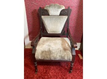 Antique 19th Century Upholstered Air  Chair, Neat Unique Piece