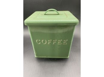 Metal COFFEE Lidded Storage Canister - Great Mint Green Color!