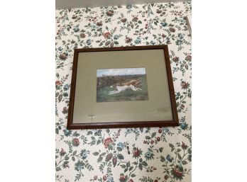 Vintage Print Of 2 Dogs Chasing A Cat