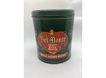 Vintage Advertising Advert Storage Tin Container: Del Monte Whole String Beans