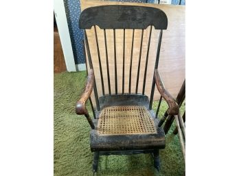 Antique Cane Seat Rocking Chair.