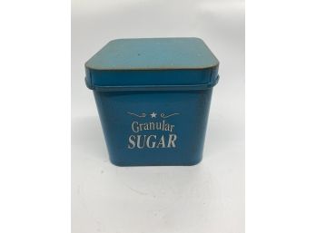 Small Lidded Tin Storage Container: Granular Sugar