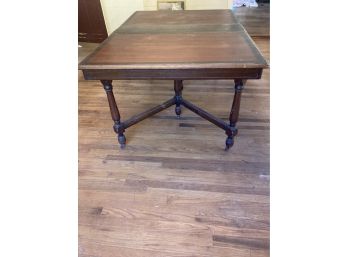 Antique Mahogany Table With Single Leaf