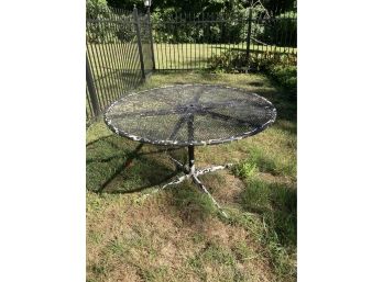 Vintage Mesh Top Metal Table  1 Of 2