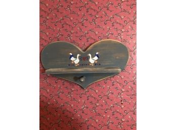 Goose Shaped Heart Shelf With Coat Rack