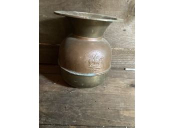 Vintage Brass And Copper Pony Exspress Chewing Tobacco  Container