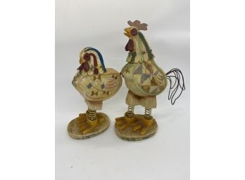 Metal Rooster & Chicken: Great Farm Decor