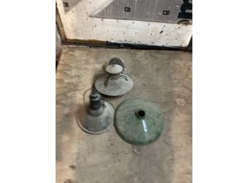 3 Vintage Industrial Lamps, Shade