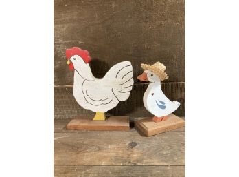 Pair Of Cute Wooden Birds