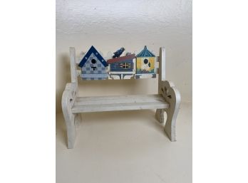 Small Wooden Decorative Bench - Great Birdhouse Decor!