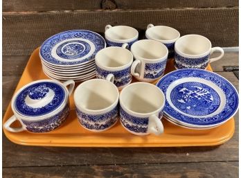 Large Lot Of Blue And White China