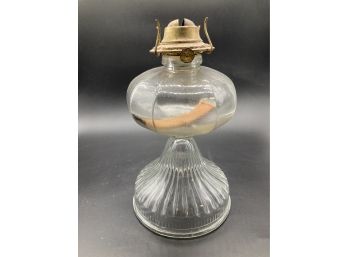 Antique Glass  Oil Lamp