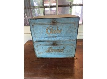 Antique Tin Two Tiered Dual Cake & Bread Box - Great Country Rustic Decor!