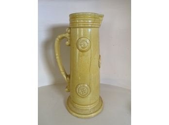 Very Cool 11 Inch Tall Ceramic Water Pitcher Or Display Piece!