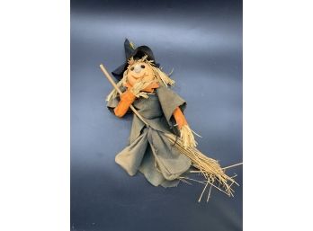 Straw And Cloth Pumpkin Witch