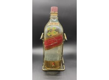 AWESOME Vintage Advert Johnnie Walker 1 Gallon Red Label Bottle With Metal Whiskey Pour Decanter / Stand