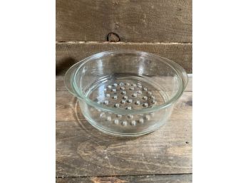 Unusual Glass Insert Strainer Oven Proof