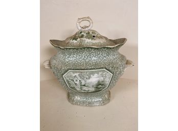 Antique Lidded Serving & Display Bowl