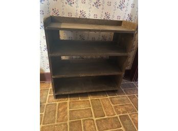 Small Wooden 4 Shelf Bookcase For Restoration - Sturdy, Great For Storage!