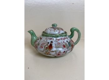 Asian Themed Teapot With Beautiful Colors