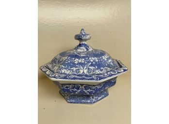 Transferware By J. Clementson Classical Antiquities Series: Phemius Singing To The Suitors Lidded Server