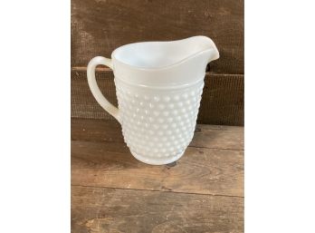 Vintage Milkglass Hobnail Pitcher